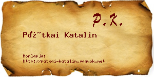 Pátkai Katalin névjegykártya