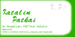 katalin patkai business card